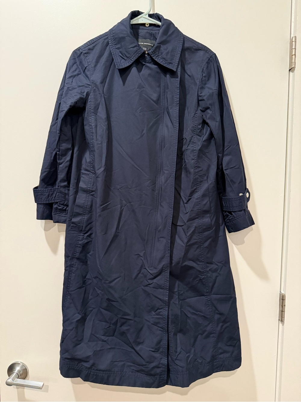 Oversized Women's Navy Club Monaco Trench Coat size XS